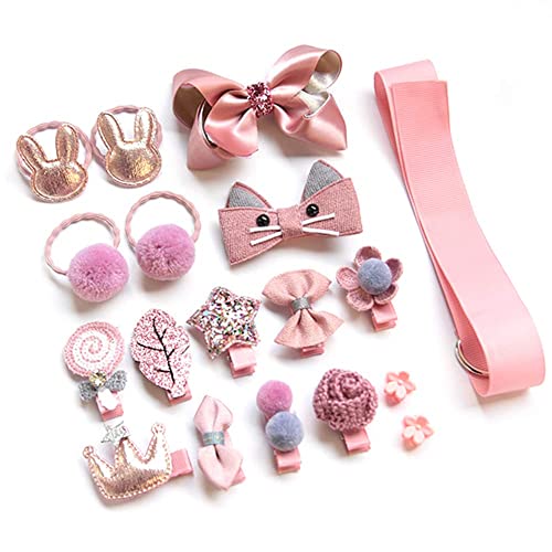 KASTWAVE Baby Girls Hair Accessory Set with Gift Box, 36 Pack Baby Girls Hair Clips Hair Bows, Elastic Hair Bobbles Hair Accessories Ponytail Holder, Various color hair clips for kids girls