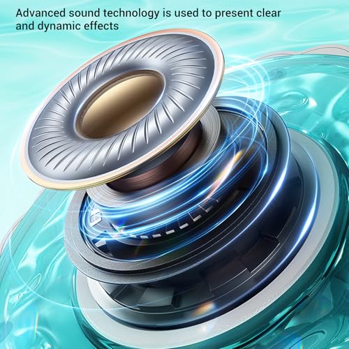 Bewinner Mini Bluetooth Speaker with Unique Seashell Shape Design, Cute Stereo Speaker with Ambient Night Light for Kids' Bedroom Table Decoration (Blue)