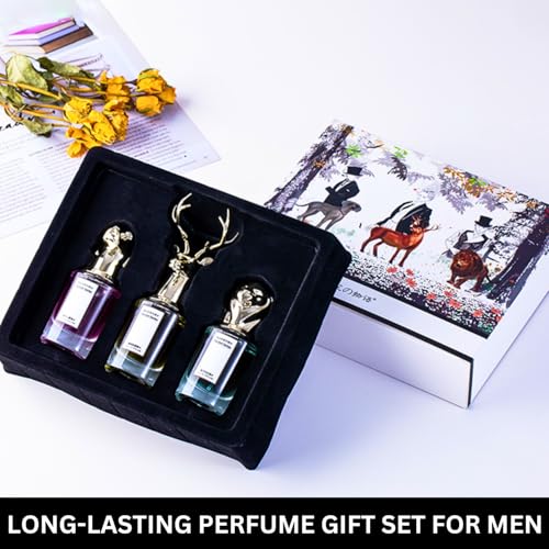 Men Perfume Set Eau De Parfum, Perfume Gift Set for Men, 3x25ml Long-Lasting Man Parfum Luxury Cologne Set for His Birthday, Dating, Fresh Fragrance Perfume Box Gift Set For Him, Husband, Boyfriend