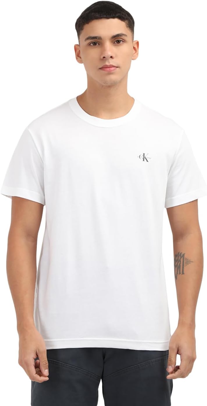 Men's 2 Pack Monologo T-shirt S/S T-Shirts - Bright White/Bright White