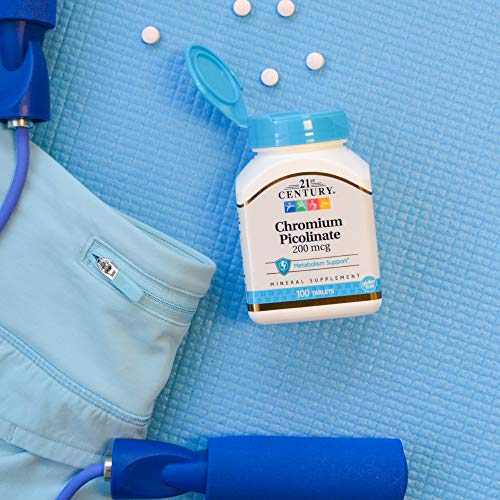 21st Century Chromium Picolinate 200 Mcg, 100 Tablets