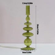LKPOMI Glass Candlestick Holders - Colorful Glass Taper Candle Stand - Modern Elegant Candle Sticks - Pink