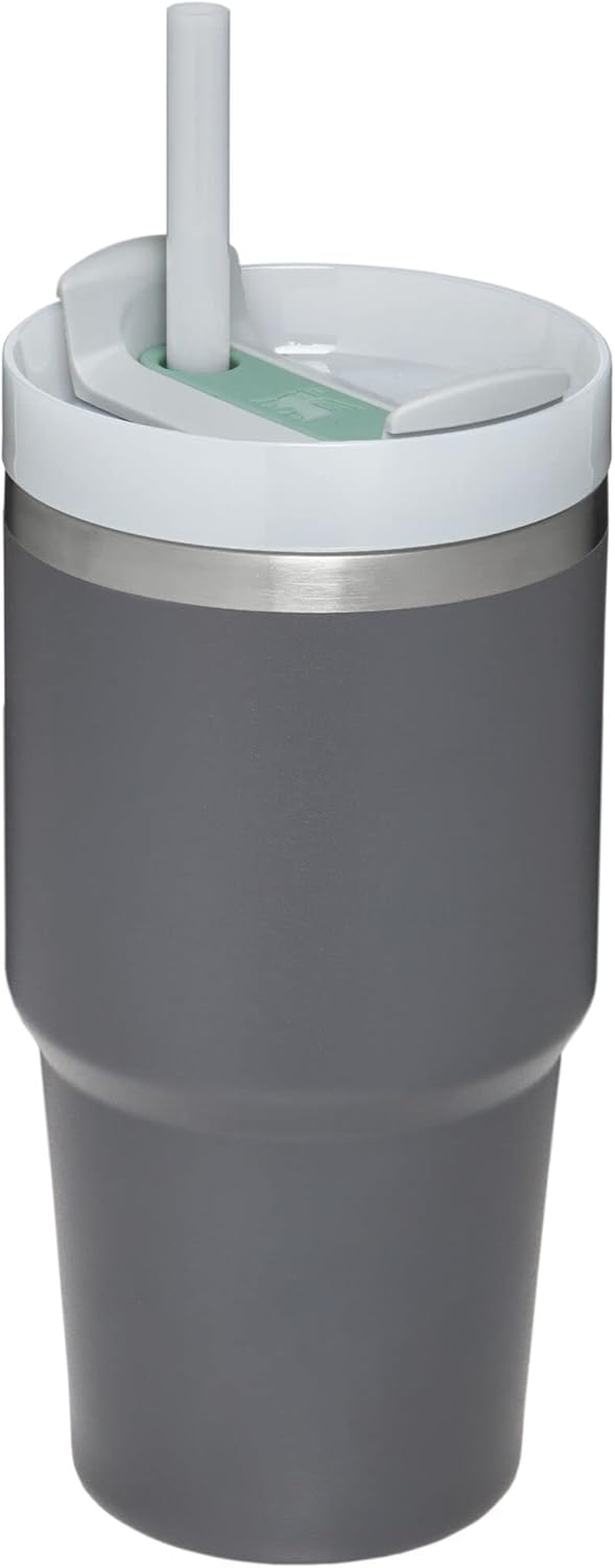 Stanley Quencher H2.0 FlowState Stainless Steel Vacuum Insulated Tumbler with Lid and Straw for Water, Iced Tea or Coffee, Smoothie and More, Charcoal, 20 oz