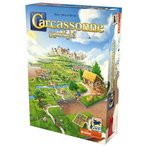 SuperHeated Neurons Carcassonne | 2-5 Players | Official Version | English and Arabic Language | Family Game For Ages 7+ | Board Game - Strategy | Original Made In Germany