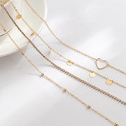 AMZSTRU Waist Belly Chain 4Pcs Adjustable Metal chain belt gold for Women Boho Multilayer Long Tassel waist chain gold Summer Body Beach Jewelry for Women Dress Skirt