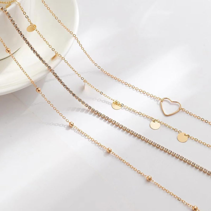 AMZSTRU Waist Belly Chain 4Pcs Adjustable Metal chain belt gold for Women Boho Multilayer Long Tassel waist chain gold Summer Body Beach Jewelry for Women Dress Skirt