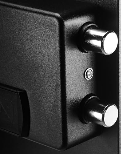Amazon Basics Steel Home Security Electronic Safe with Programmable Digital Keypad Lock for Jewelry, Money, Valuables Storage, 51 Litres, 35 cm W x 33 cm D x 50 cm H, Black