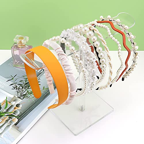 Emapoy Acrylic Headband Holder, Headband Organizer Acrylic Clear Hairband Hair Hoop Display Stand, Hair Accessories Organizer Clear Stand For Girls