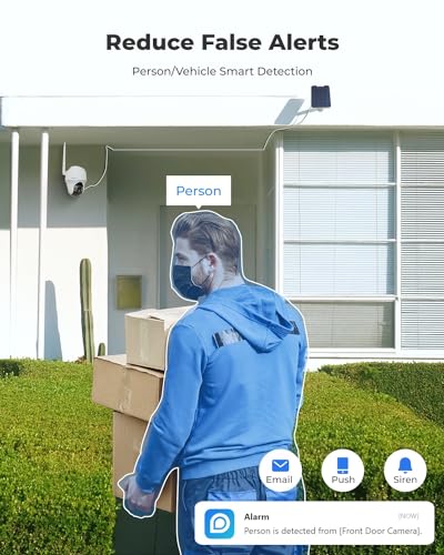 Reolink PTZ Solar Security Camera Outdoor Wireless, 2K+ 5MP Color Night Vision, 360 view Battery IP Cam, Human/Car Detection, 2.4/5GHz WiFi, 2-Way Audio, Works with Alexa, Argus PT + Sun-Powered Panel