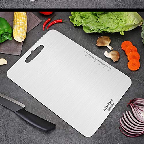 Atmama (Large,18.11"Lx 11.81"W) Stainless Steel Cutting Board for Kitchen, SUS-304 Chopping Board, Easy To Clean