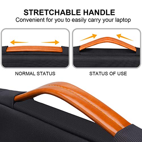 Lacdo 360° Protective Laptop Sleeve Case for 16 inch New MacBook Pro M4/M3/M2/M1 Pro/Max A3403 A3186 A2991 A2780 A2485 A2141 2024-2019, 15 inch Surface Laptop 7th Copilot+PC/6/5/4/3 Computer Bag,Black