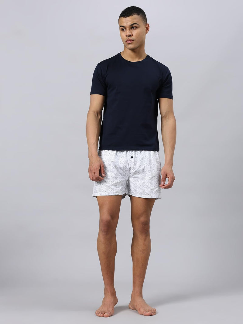 Men's Cotton Boxers, Printed Under Pant with Side Pocket, Go for once size up for better comfort - Pack of 3