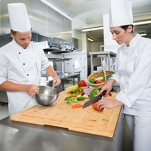36 x 24 Extra Large Bamboo Cutting Board for Kitchen, Cutting Board Stove Top Cover with Handle, Butcher Block Chopping Board with Juice Groove, Large Charcuterie Board, Over the Sink Cutting Board