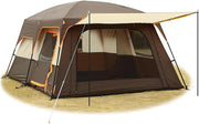 Tobys New double layer outdoor camping tent A bedrooms and A living room family cabin - M Brown