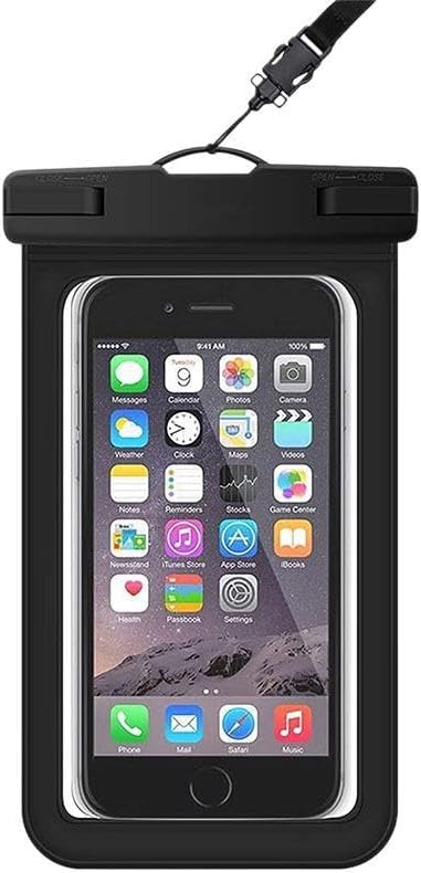 SKY-TOUCH 2 PACK Universal Waterproof Phone Case, with Neck Strap and Touchscreen for Swimming & Outdoor, 7'' Compatible with Mobile Phone, Black - 1 pack