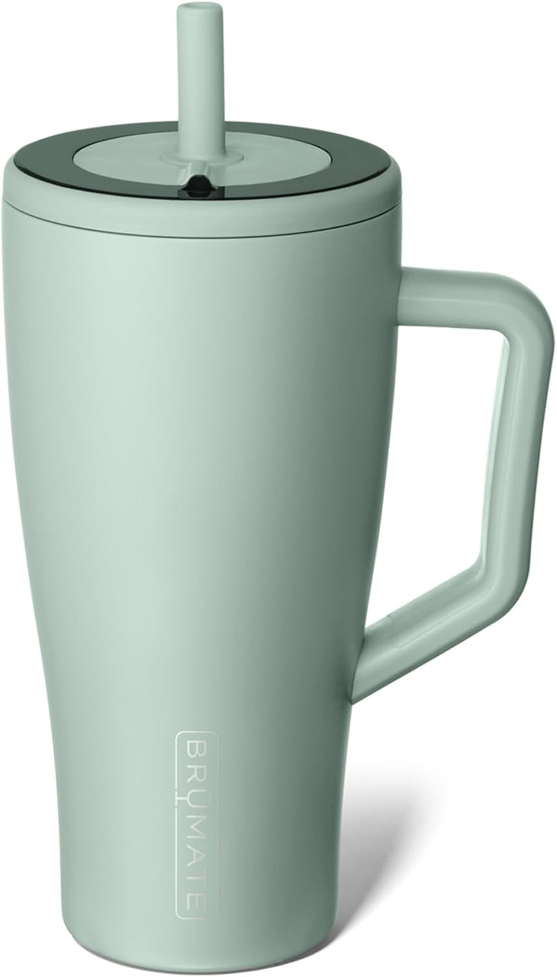 BrüMate Era 40 oz Tumbler with Handle and Straw | 100% Leakproof Insulated Tumbler with Lid and Straw | Made of Stainless Steel | Cup Holder Friendly Base | 40oz (Dune)