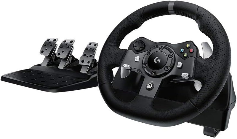 Logitech G29 Driving Force Racing Wheel and Floor Pedals, Real Force Feedback, Stainless Steel Paddle Shifters, Leather Steering Wheel Cover for PS5 Pro, PS5, PS4, PC, Mac - Black - UAE Version - G920 (XBOX | PC)