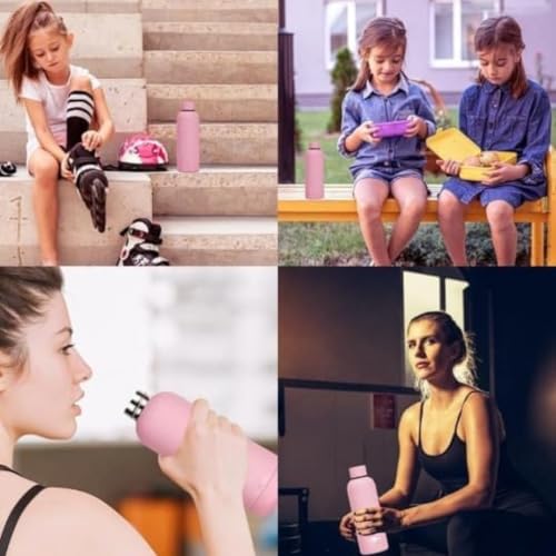 Stainless Steel Water Bottle for Adults and Kids 500ML water bottle insulated 16 OZ Insulated Water Flask Double Wall Water Vacuum Flask Thermos Flask for Hot & Cold Water Sports