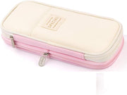 Nyganmelloz Large Capacity Pencil Case Pouch Portable Aesthetic Cute High Big Capacity Pen Cases Office College School Travel Stationery Makeup Storage Bag Box Desk Organizer for Girl Boy Women Men - Pink