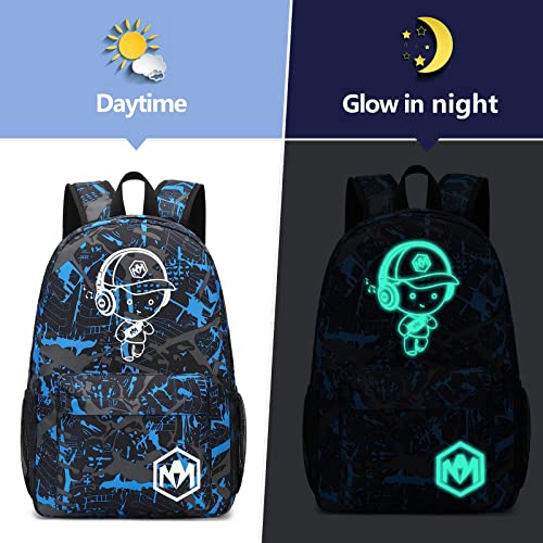 Bluboon School Backpack for Boys Teens Bookbag Travel Daypack Kids Girls Lunch Bag Pencil Case