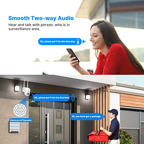 Hiseeu Wireless Security Camera System 5MP WiFi-Pro 10 Channel Security Outdoo System, PTZ Cameras System, Motion Alert, IP66 Waterproof, 24/7 Recording with Hard Drive