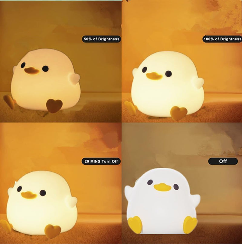 HAWAII Duck Night Light for Kids,Soft Silicone Cute Night Lamp for Kids Room,Touch Control Dimming,USB Rechargeable Portable Night Light,Gifts for Boys & Girls