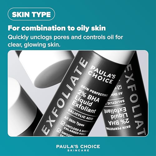 Paula's Choice SKIN PERFECTING 2% BHA Liquid Exfoliant - Face Exfoliating Peel Fights Blackheads & Enlarged Pores - with Salicylic Acid - Combination & Oily Skin - 30 ml