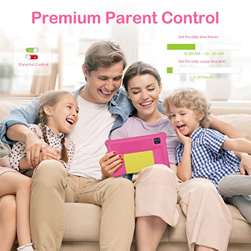 ROWT Kids Tablet 7 inch Tablet for Kids Android 10 2GB RAM 32GB ROM Bluetooth WiFi Dual Cameras Parental Control Tablet Kids(Pink)