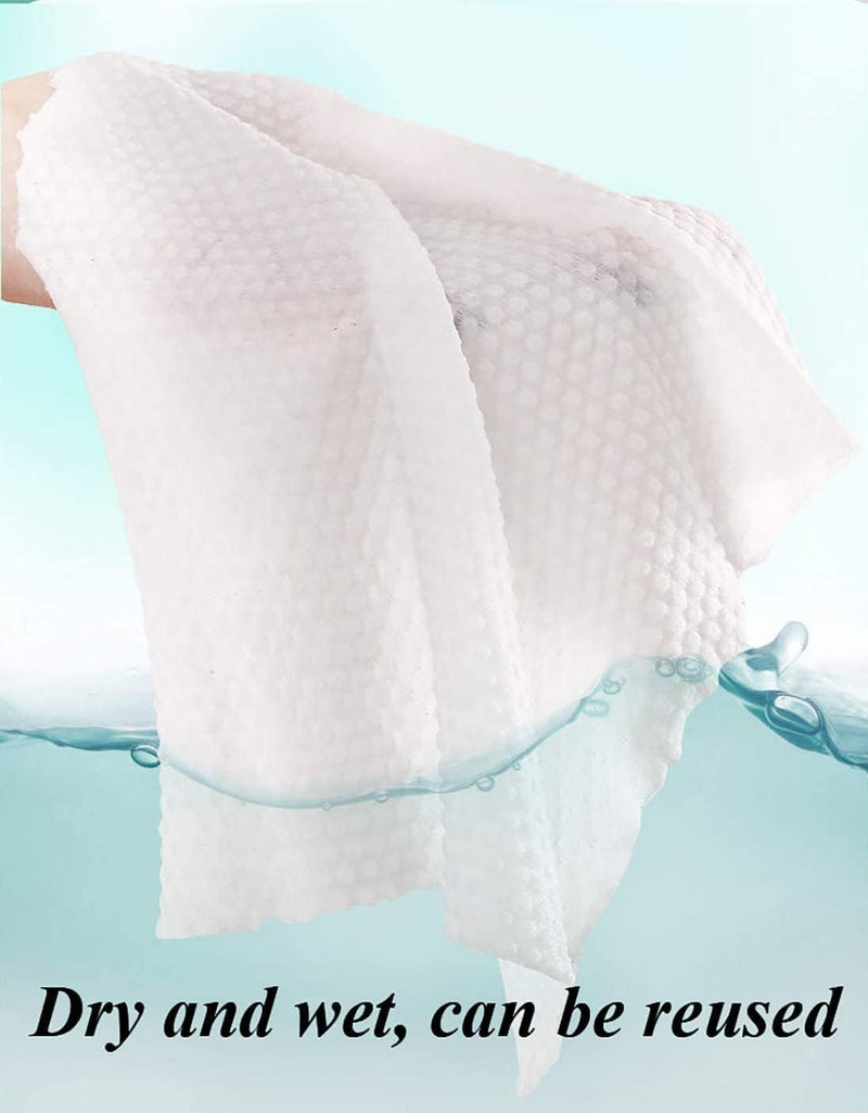 Cotton Facial Dry Wipes 72 Count, Deeply Cleansing Face Towel, Multi-Purpose for Skin Care, Make-up Wipes and Face Towel Super Soft Cotton Tissue Dry Wet Dual Use(1 Pack)