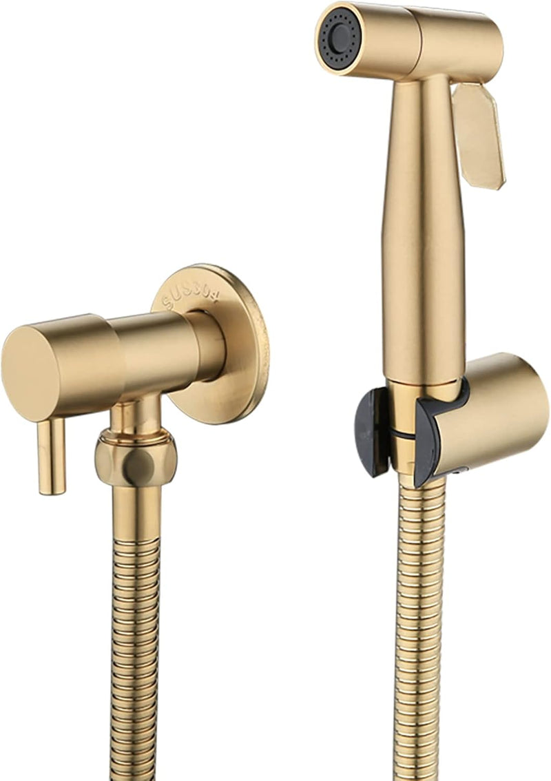LOSCHEN LOSCHEN Stainless Steel Bidet Sprayer kit for Toilet,Hand Held Sprayer Shattaf Toilet Attachment for Pet Bath/Personal Hygiene/Bathroom/Closestool,Easy to Install(Gold)