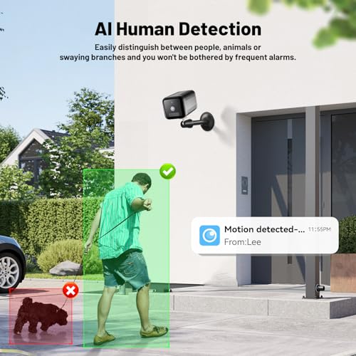 runofast No WiFi Security Camera, 4G LTE Cellular Camera with Virtual SIM Card, Radar Motion Sensor, 2K Indoor & Outdoor Security Camera, 18-Hour Continuous Use, Portable Cellular Trail Camera