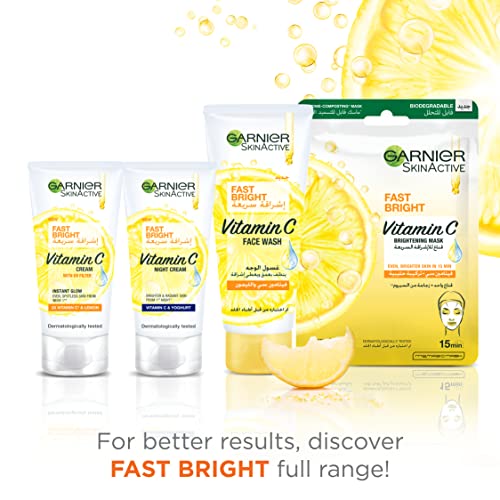 Garnier Day Cream, Fast Fairnerss, With UVA and UVB Filters, Enriched with 3X Vitamin C And Lemon, Skinactive Fast Fairness, 50ml