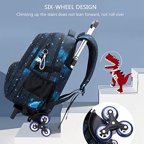 Kids Rolling Backpacks Fashion Printed Trolley School Bags Large Capacity Wheeled Kids' Luggage Bag for Elementary Boys Girls Schoolbag