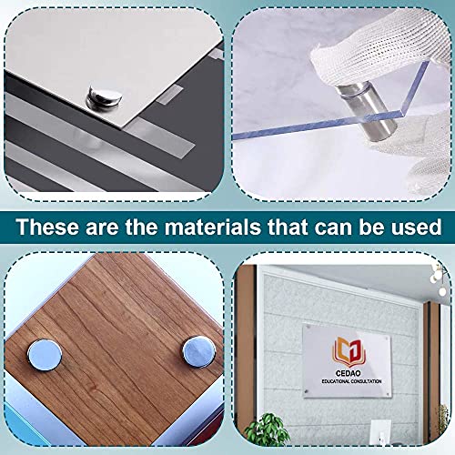 Excefore Stainless Steel Standoff Screws, 20Pcs 25 x 25mm Wall Standoff Sign Holders Screws, Mounting Glass Hardware for Hanging Acrylic Picture Frame, Advertising Screws Kit