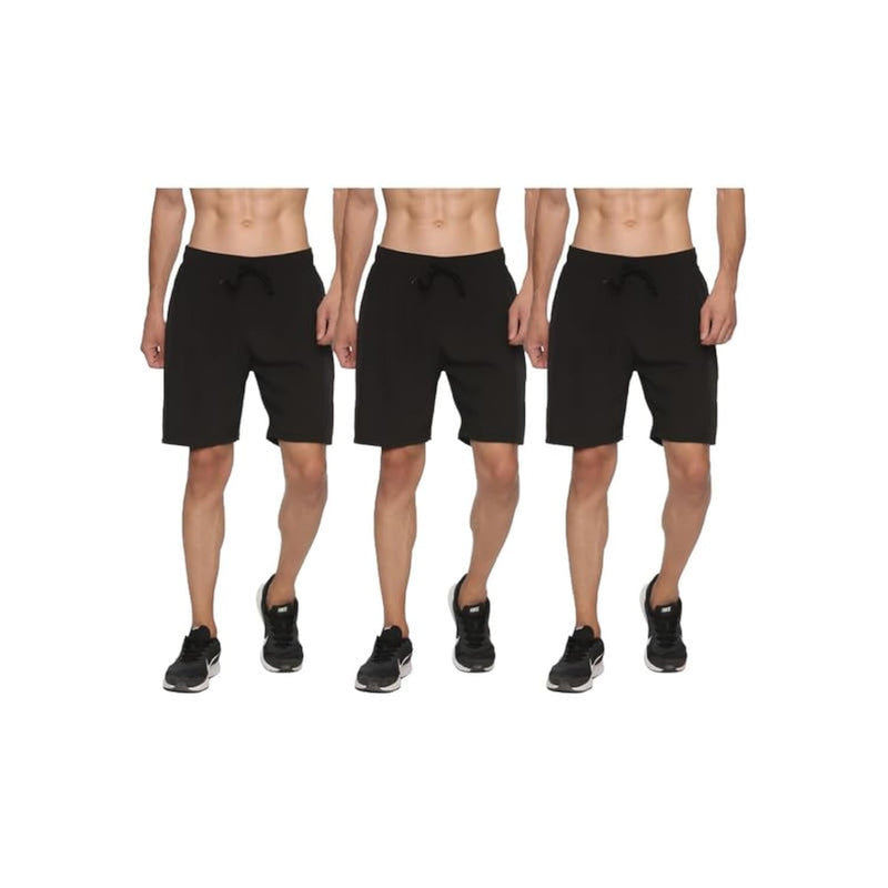 RSO Outfits Men's Polyester Solid Sports Casual Shorts PACK OF 3