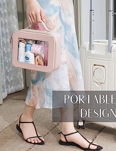 Small Cosmetic Bag for Purse Mini Makeup Bag for School Cute Clear Make Up Pouch for Travel Tiny Leather White Make Up Organizer Case for Backpack Toiletry Bag Waterproof Square Pouch with Zipper