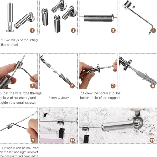 Retractable Clothesline - 304 Stainless Steel Retracting Indoor Curtains Wire - Adjustable Heavy Duty Laundry Dryer Rope for Dorm Apartment Hotel Bedroom