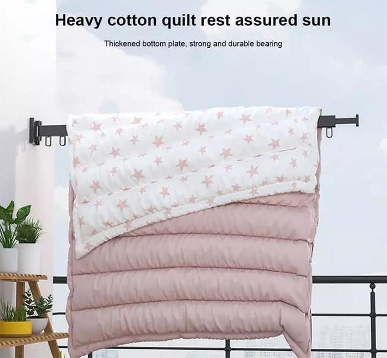 TTEDOYE Folding Clothes Hanger Wall Mount Cloth Drying Rack Retractable Home Laundry Clothesline For Balcony Bedroom Trifold Hole free clothes rack