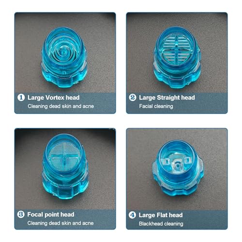Elitzia Plastic Hydro Dermabrasion Microderma Heads Hydra Facial Aqua Peel Tips Water Peeling Caps Facial Care Skin Cleaning Tool Beauty Machine Replacement Spare Parts 8pcs Per Set (Blue)