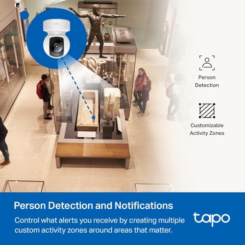 Tapo C202 1080P WiFi/Ethernet Camera Indoor Surveillance Camera with Person Detection Two-Way Audio Compatible with Alexa and Google Assistant for Baby/Pets