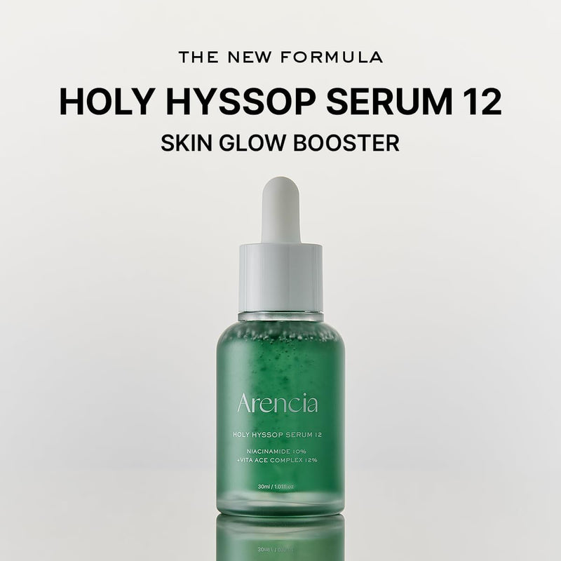Hyssop Glow Serum, 10% Niacinamide, 12% Vitamin A,C,E - Hydrating, Moisturizing, Anti-Aging Serum for Korean Glass Skin