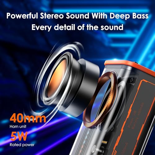 Transparent Wireless Bluetooth Speaker, Portable Mini Speaker, with Led Colorful Lights Stereo Sound Tws Small Speakers for Office, Party Camping, Shower, Home, Travel, for Any Anniversary(1 Pack)