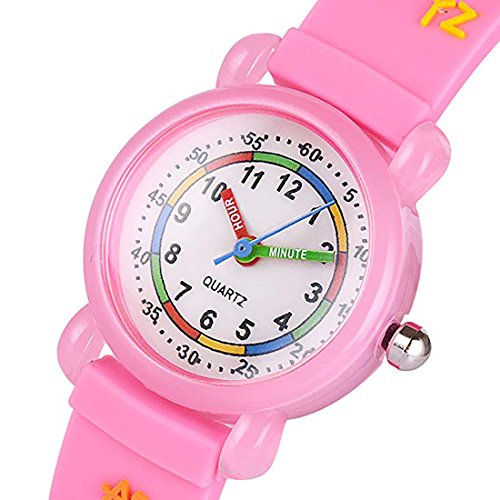 Toddler Kids Boys Girls Fabric Analog Watches Quartz Wrist Watch Waterproof Learning Time Wristwatches for Children