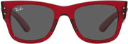 RB0840s Mega Wayfarer Square Sunglasses - Red, Dark Grey