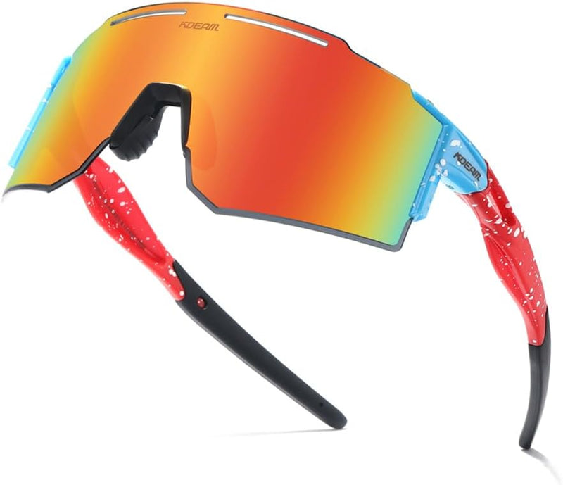 RINKUOLYO Sports Polarized Sunglasses for Men and Women Viper Sunglasses for Cycling Running Driving, M