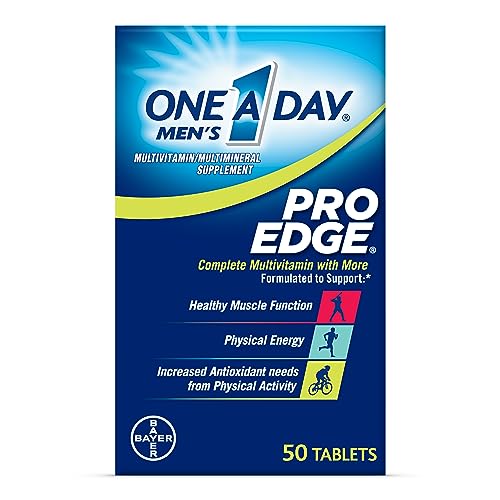 One A Day Menâ€™s Pro Edge Multivitamin, Supplement with Vitamins A, C, E, and B-Vitamins for Energy Support and Vitamin D and Magnesium for Healthy Muscle Function, 50 count