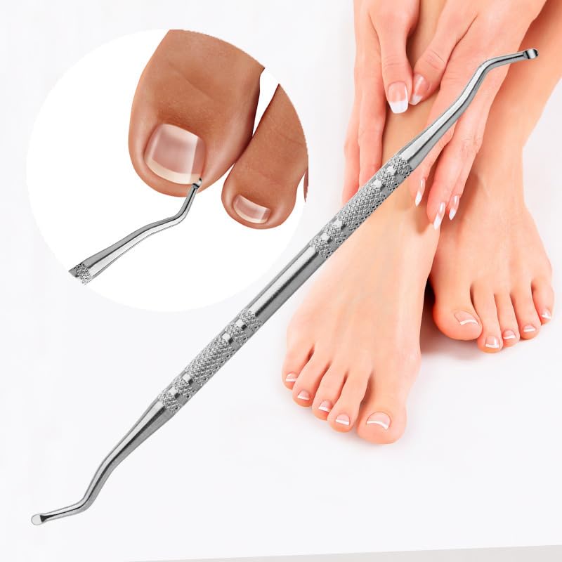 Insert and Nail File Pedicure Tool Set Stainless Steel Insert Toenail File Nail File Foot Care Stainless Steel Manicure and Pedicure Set 6 Pieces (With Storage Box)