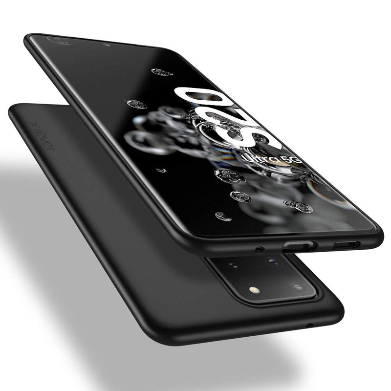 X-level Compatiable Samsung Galaxy S20 Ultra Case 5G, Slim Fit Soft TPU Ultra Thin S20 Ultra Mobile Phone Cover Matte Finish Coating Phone Case for Samsung S20 Ultra/S20 Ultra 5G - Black