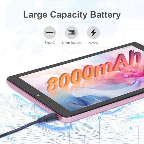 C Idea 9-Inch Android 13 Tablet, 8GB+256GB/512GB TF, HD+IPS 800 * 1280, 5+8MP Camera, 4G SIM Card Slot, 5G WiFi, GPS, 8000mAh Battery, CM925 (Pink)
