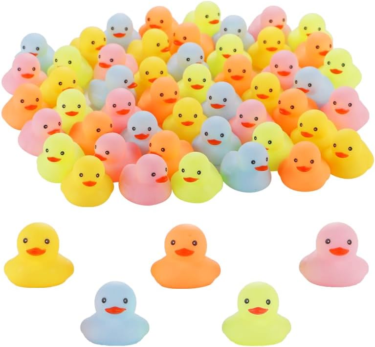 WAMSOLE Bath Duck Toys 30 PCS Mini Rubber Ducks Squeak and Float Duckies Baby Shower Toy Party Decoration for Toddlers Boys Girls (1.8''-30pcs)